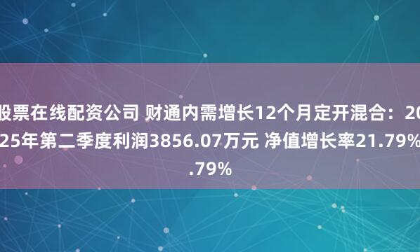 股票在线配资公司 财通内需增长12个月定开混合：2025年第二季度利润3856.07万元 净值增长率21.79%
